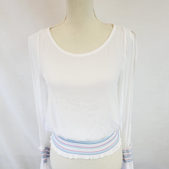 Ramy Brook Nellie Smocked Split Sleeve Top X-small - Picture 5 of 11